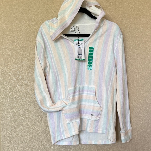 Roxy Pastel Multicolor Striped Kids Hoodie - Picture 1 of 6